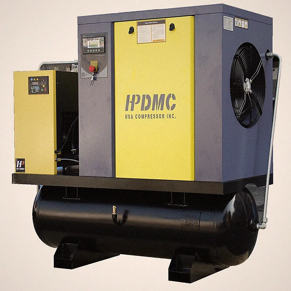 15HP 230V 3-Phase Rotary Screw Air Compressor 57CFM-80-Gallon Tank w/ Air Dryer