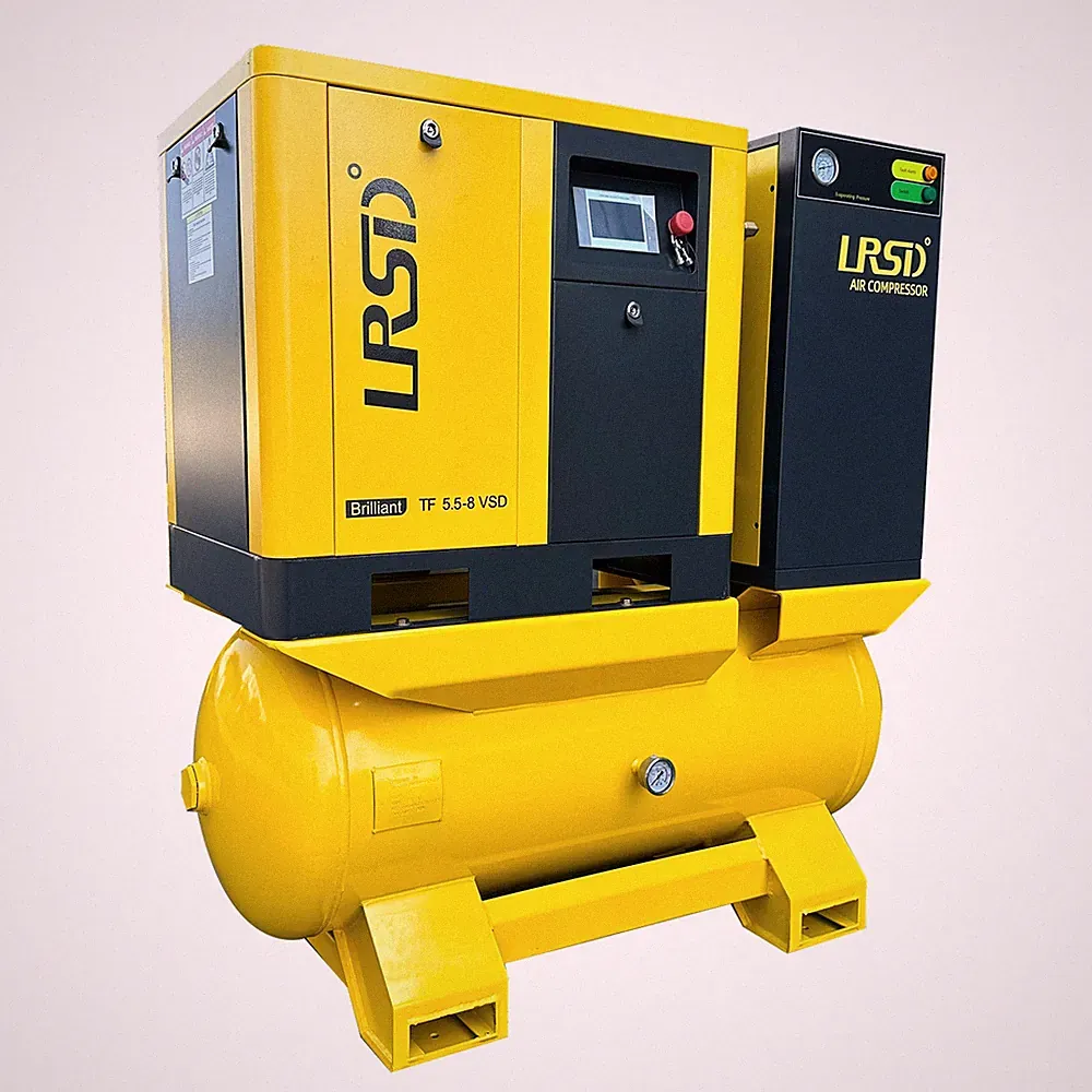 230V 3Phase 7.5 HP Rotary Screw Air Compressor W/80 Gallon Tank +Air Dryer 29cfm