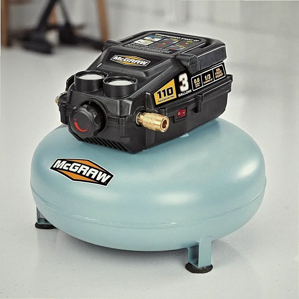 3 Gallon Air Compressor 110 PSI Oil-Free Portable Pancake Air Compressor Tool