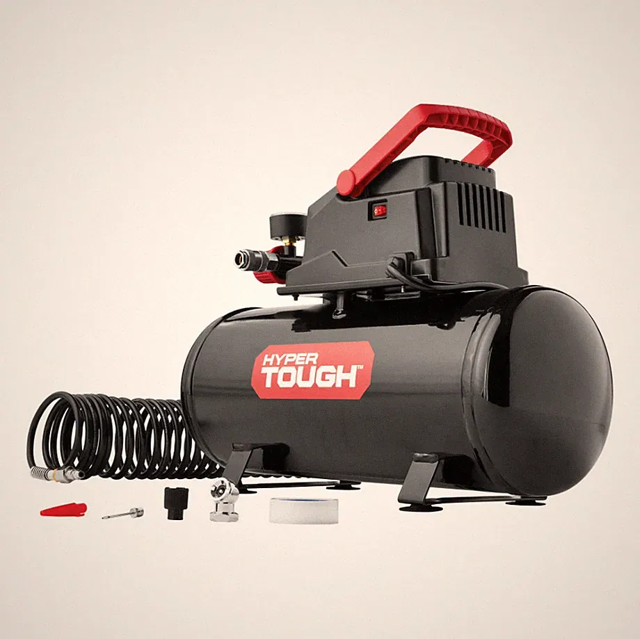 Black 3 Gallon 100 PSI Oil-Free Portable Air Compressor Flip Handle Dual Gauge