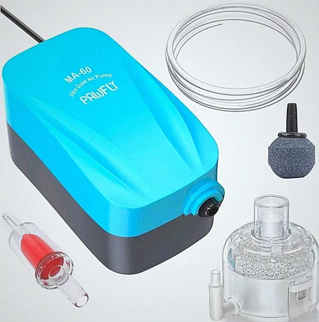 Pawfly Aquarium Compact Air Pump for 3-20 Gallon Buckets and Fish Tanks Quiet